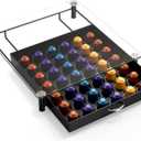 DecoBrothers Tempered Glass Coffee Pod Drawer Compatible with Nespresso Original Line, 42 Capsules