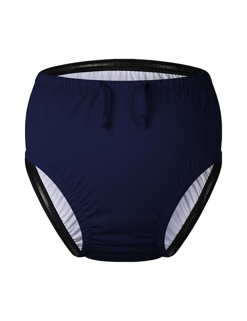 Youth Special Needs Reusable Swim Diapers Swimwear for Incontinence Diaper Covers Waterproof,Leakproof, Unisex, Navy, 5-6T