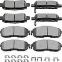 SCITOO Ceramic Front Rear Disc Brake Pad Set fit For 2003-2005 For Infiniti For G35, For Nissan For 350Z | For Altima | For Juke | For Sentra