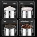 304 stainless steel food storage containers with lids lock clips airtight container large airtight for rice flour sugar grain coffee bean storage containers Kitchen jar (5.55gal/21L)