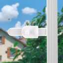 Sliding Door Lock, 4 Pack Sliding Door Child Lock Child Safety Sliding Glass Door Lock Closet Lock Window Locks for Sliding Glass Doors, Sliding Windows, Sliding Closet, Baby and Pets Security