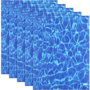 5PCS 11x8.6 Inch Ripple Water Stickers, Blue Self Adhesive Ripple Sheets Artificial Water Effect Sheet, Easy Installation for Beach Pools, Miniature Lakes, Rivers, and Diorama Scenery