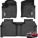 YITAMOTOR Floor Mats for 2019-2026 Chevrolet Silverado/GMC Sierra 1500 & 2020-2026 Chevy Silverado/GMC Sierra 2500HD/3500HD Crew Cab With Underseat Storage Box Bucket Seat, 1st & 2nd Row, Black