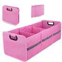 Homeve Large Collapsible Trunk Organizer with Multi Pockets, 3 Compartments Storage Organizer for Car, SUV, Minivan