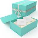 iPassion Gift Box Set - Bridesmaids Gifts for Wedding (5 Pack - Teal), All Occasions, Bridesmaid Proposal, Magnetic Boxes With Lids, Big Set For Bridal, 13.5 x 9 x 4.5 inches, Teal GiftBox