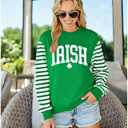 St Patricks Day Sweatshirt Women: St Patricks Day Shirt Cute Here for The Shenanigans Sweatshirts Casual Irish Shirts (XL)