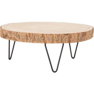 Creative Co-Op Large Paulownia Wood Pedestal with Metal Legs