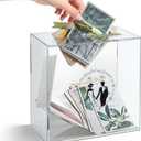 Acrylic Wedding Card Box, Large Gift Card Boxe with Slot for Reception, Wedding Reception Card Boxes for Wedding Anniversary