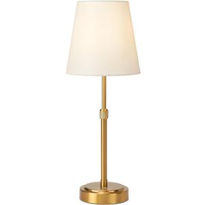 Portable Cordless LED Table Lamp, Height Adjustable Rechargeable Desk Lamp, 5200mAh Battery Operated 3-Level Brightness Dimmable Nightstand Light, Gold Wireless Lamp for Restaurant Bedside (Brushed Gold)