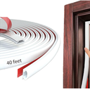 White Rubber Weather Stripping Door Seal Strip, D Shape Door Weather Seal Strip, SelfAdhesive Soundproofing Frame Insulation Tape for Doors Frame/Window Seal,Blocks Cold Drafts Noise