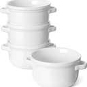 LE TAUCI Soup Bowls With Handles 28 oz, French Onion Soup Bowl for Chili, Beef Stew, Cereal, Ceramic Soup Crocks oven Safe, Microwave Dishwasher Safe - 5.5 inch, Set of 4, White