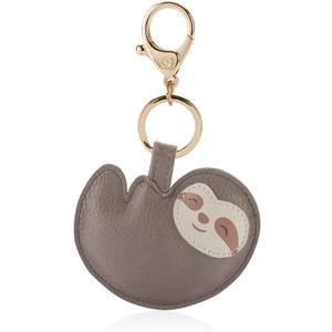 Itzy Ritzy Puffy Diaper Bag Charm  Vegan Leather Keychain Accessory with Hinged Clasp  Stylish Charm for Purses, Totes & Backpacks (Sloth)