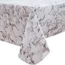HRNJJYP Heavy Duty Vinyl Tablecloth with Flannel Backing Waterproof Oil-Proof Plastic Table Cloth Stain-Resistant Wipeable Rectangle or Square Table Cover for Dining, Camping (Marbling, 54X54 Inch)