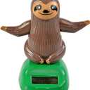 Sloth Solar Dancing Figures, Solar Powered Shaking Hand Doll Toys for Car Dashboard Decoration, Desk or Windowsill Decor (A-Brown)