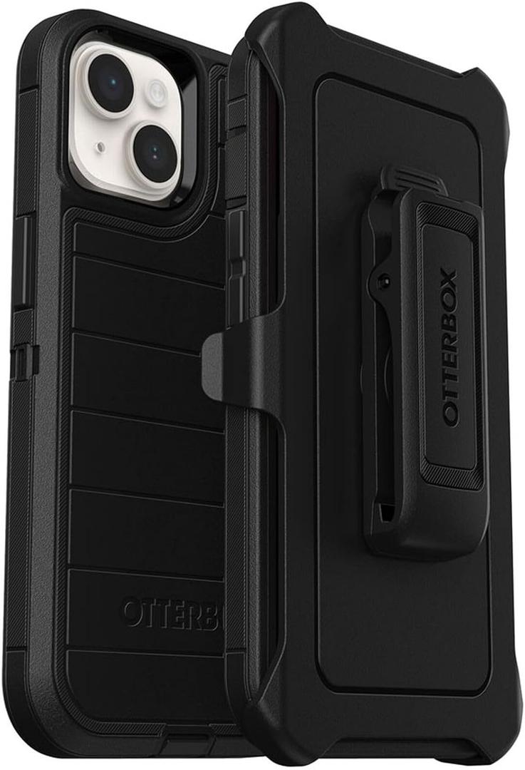 OtterBox Defender Series Screenless Edition Case for iPhone 14 & iPhone 13 (Only) - Holster Clip Included - Microbial Defense Protection - Non-Retail Packaging - Black