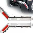 1 1/8" Angled Stainless Mud Flap Hangers for Semi Trucks Mudflap Hangers for Semi Mud Flaps Holder Mount with Reflective Strip Sticker 30" Length