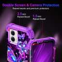 Hekodonk for Moto G Power 2024 Case,Glow in The Dark Three Layer Heavy Duty Shockproof Protection Hard Plastic+Soft Silicone Full Body Drop Protective Case for Moto G Power 2024,Amaranth Purple