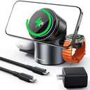 MAGIC JOHN 3 in 1 Charging Station for Apple, Qi2 15W iPhone Wireless Charging Station, Magsafe Charger Stand for iPhone 17 Pro Max 16 15 14 13 12 - Apple Watch iWatch Ultra - AirPods 2/3/4/Pro