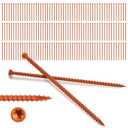 100Pcs Truss Screws, 6 Inch Structural Screws for Truss Rafter to Plate and Stud to Plate Connections, Clear Zinc with Orange Topcoat