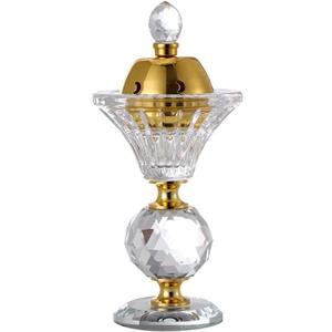 Crystal Incense Burner,Oud Frankincense Aromatherapy Bakhoor Burner Arabian Diffuser Desk Decor for Yoga Meditation Spa (Moon)