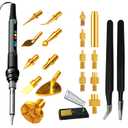 3D Printing Smoothing Tool Kit, 21PCS 3D Print Tools Set with 60W Soldering Iron, 7 Sizes Heat-Set Nuts, 9 Brass Tips, 2 Tweezers  3D Pen Kit, Electric Connector Cleaning Leveling Tool for 3D Printer