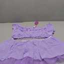 Avidlove Plus Size Garter Lingerie Set Mesh Ruffle Cosplay Lingerie with Mini Skirt 3 Piece Lingerie Set (Lilac)