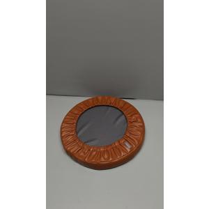 Shinnwa Bar Stool Cushion Leather Bar Stool Covers Round Waterproof Foam Padded Seat Cushions with Elastic and Non Slip Backing 12 Inch Burnt Orange