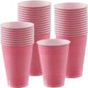 New Pink Plastic Cups (Pack of 20) - 12 oz. - Versatile Drinkware for Indoor & Outdoor Parties, Weddings, Birthdays, Celebrations & More