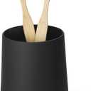 Matte Black Silicone Boot Toothbrush Holders, Modern Tooth Brushing and Toothpaste Holder Tumbler Cup for Bathroom Organizer (Black)