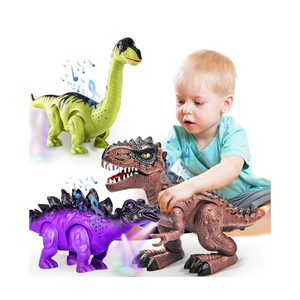 Doloowee 3 Pack Walking Dinosaur Toy for Kids 3-5/5-7 Years,Simulation Tyrannosaurus & Stegosaurus & Brachiosaurus,Electric Robot Dinosaur with LED Lights & Sounds,Dinosaur Toys for Boys and Girls
