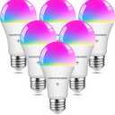Lightinginside Smart Light Bulbs 100W Equiv., 1350LM 11W Smart Bulb Works with Alexa/Google Home/SmartLife, A19 E26 RGBCW Color Changing, No Hub Required, 2.4G WiFi Bluetooth Bulb, ETL Listed, 6PCS