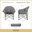 ARROWHEAD OUTDOOR Oversized Heavy-Duty Club Folding Camping Chair with Pocket, Cup Holder, Portable, Padded, Moon, Round, Saucer, Supports 330lbs, Carrying Bag