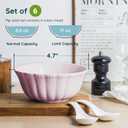 HOMBENE Color Mixing Porcelain Fruit Bowls, 4.7 Inch Serving Bowls,Ice Cream Bowl, Kitchen Bowl Set, Microwave and Dishwasher Safe, Set of 6