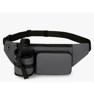 Waterproof Fanny Pack Waist Bag,Waist Pack for Women Men with Water Bottle Holder Hiking Fanny Pack for Outdoors Workout,Cycling,Dog Walking,Running Walking (Grey)