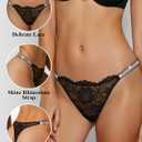 Sexy Thongs for Women Breathable Lace Underwear Rhinestones Strap G-String Stretch Panties Thong