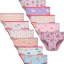 Sladatona Girls Underwear Soft Kids Briefs And Comfortable Panites (10, Purple White Light-blue Pink)