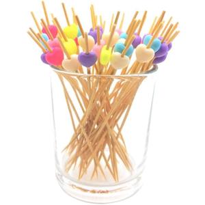 Heart Cocktail Picks Heart Toothpicks 200 Pack Fancy Party Colored Fancy Cut Toothpicks Decorative Fruit Skewers for Appetizer Birthday Wedding Valentines Bachelorette Charcuterie Board