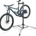 Feedback Sports Sport Mechanic 2.0 Bike Repair Stand With Tool Tray | Strong, lightweight aluminum/steel hybrid frame with spinner knob clamp for stable support; Compact Tool Tray included.