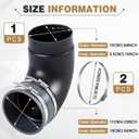 Kingdder 1 Pcs 4" 90 Degree Elbow Dust Collection Hose Fittings Include Connect Elbow and Metal Hose Clamps Rubber Flex Cuff Coupler for Woodworking Dust Collection Fittings Collector Accessories