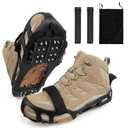 Ice Snow Traction Cleats for Shoes and Boots Non-Slip Crampon Snow Cleats for Winter Walking on Snow and Ice Boots Cleats for Men Women Walking Jogging Hiking (24 Steel Crampons, Size XL)