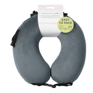 Travel Smart Conair Packable Memory Foam Neck Pillow Grey