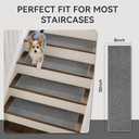 1PC Stair Treads Non-Slip Washable Peel and Stick Stair Treads for Wooden Steps Indoor Reusable Stair Carpet Treads Adhesive Stair-Runner Rugs for Kids and Dogs Elder8"x30" Gray