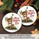 3 x Funny Reindeer Ornaments 2025, Wild Animal Lovers Gifts for Women, Cute Deer Gifts for Friends, Neighbors, Family, Ceramic Ornament for Nature Christmas Decorations