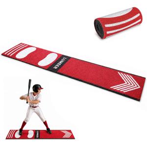 Trainer Mat Baseball, 54x12 Inch Pitching & Throwing Training Mat for Stride & Stance Practice, Wear Resistant Non-Slip, Portable Indoor/Outdoor Auxiliary Tool for Youth Beginners