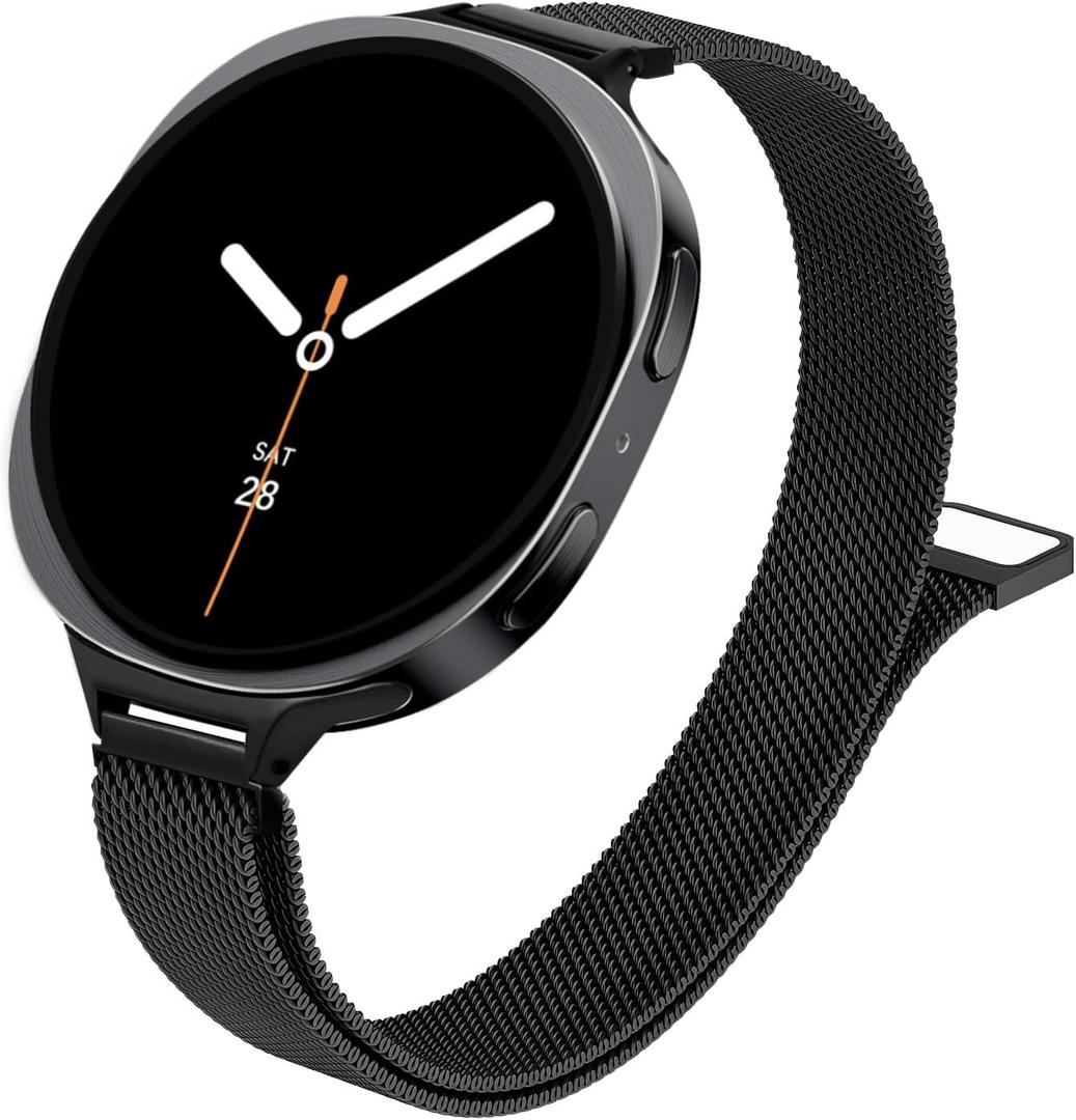 Slim Milanese Metal Bands for Samsung Galaxy Watch 8 Band 40mm 44mm/8 Classic 46 mm Women Men, Stainless Steel Mesh Loop Magnetic Strap for Samsung Galaxy Watch 8 Classic Band 46mm/8 44 mm 40 mm Correa