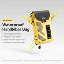 ROCKBROS Bike Handlebar Bag, Waterproof Stem Bag with Magnetic Closure, 1.3 L Capacity for Cycling Snacks and Phone, Convertible Shoulder Pack for Road Mountain Folding Bikes, Yellow