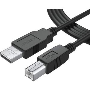6Ft Long USB-Printer-Cable 2.0 for HP OfficeJet Laserjet Envy; Canon Pixma; Epson Workforce Stylus Expression Home; Brother; Silhouette Cameo; Dell Scanner Fax High Speed Cord 2.0