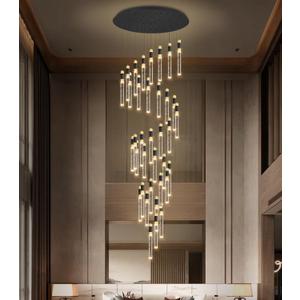 16 Foot High Ceiling Chandeliers for Living Room Entryway 32 Lights LED Lights Pendant Lighting with Dimmable Light Modern Crystal Ceiling Lights Dining Room Foyer Front Door Light, 32 lights Cylindrical