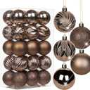 2.36" Christmas Ball Ornaments Brown Small Shatterproof Christmas Tree Decorations Xmas Tree Christmas Ornaments Balls with Hanging Loop for Halloween Wedding Holiday Party Wreath Home Decor