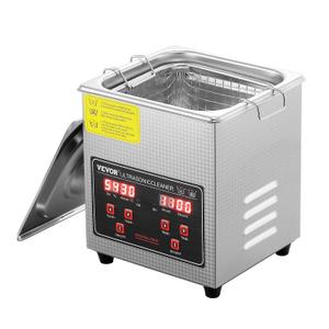 VEVOR Sonic Cleaner with Digital Timer & Heater, Professional Ultra Sonic Jewelry Cleaner, Stainless Steel Heated Cleaning Machine for Glasses Watch Rings Small Parts Circuit Board (2L)